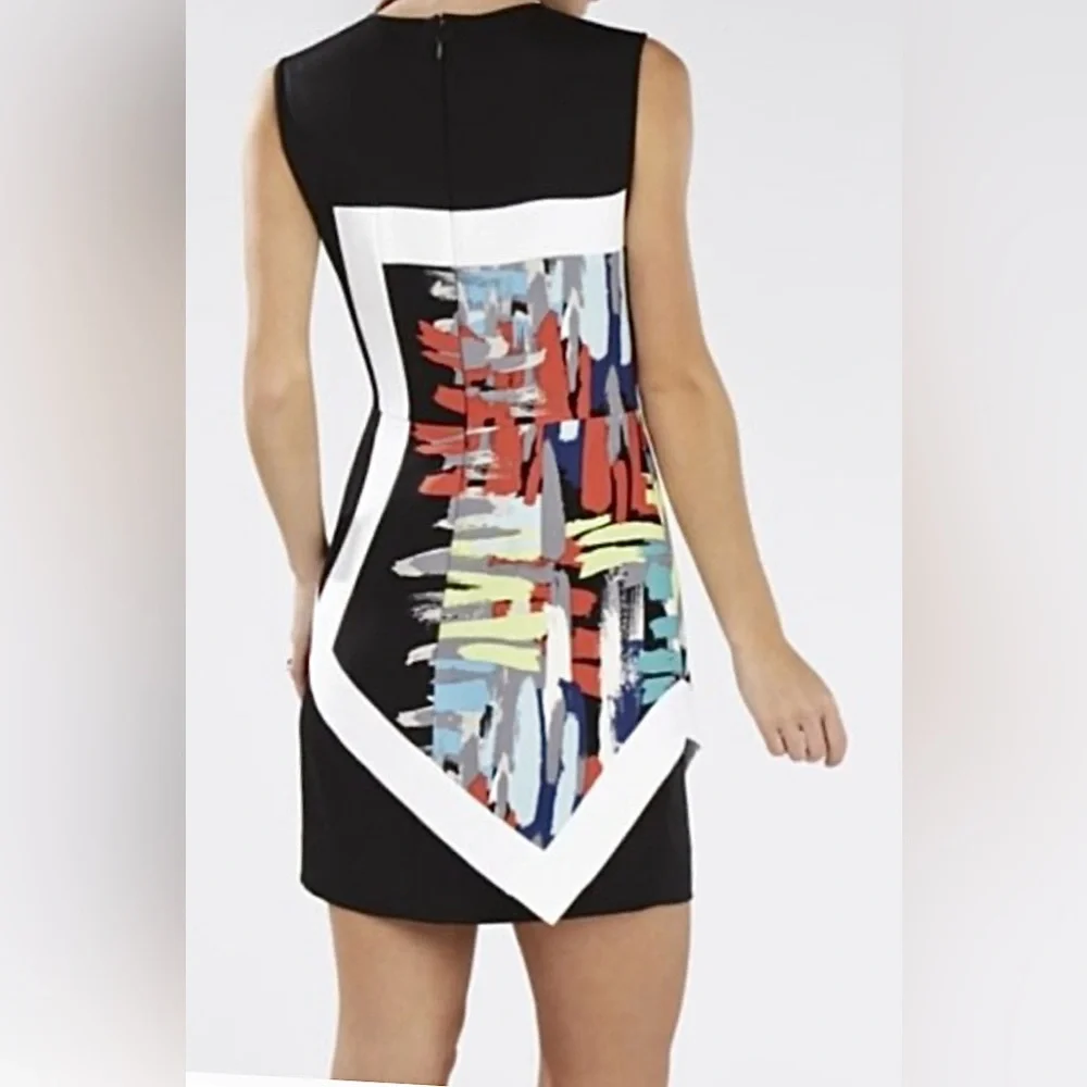 BCBGMaxAzria Sleeveless Alessandra Asymmetrical Handkerchief Peplum Mini Dress - Picture 8 of 10